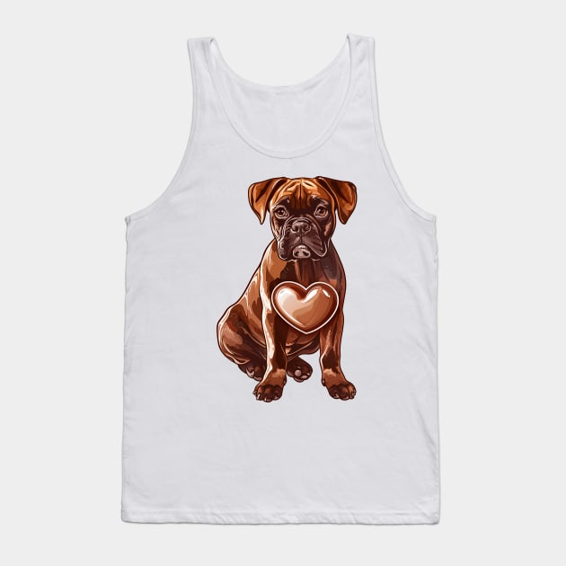 Valentine Boxer Shaped Chocolate Tank Top by Chromatic Fusion Studio
